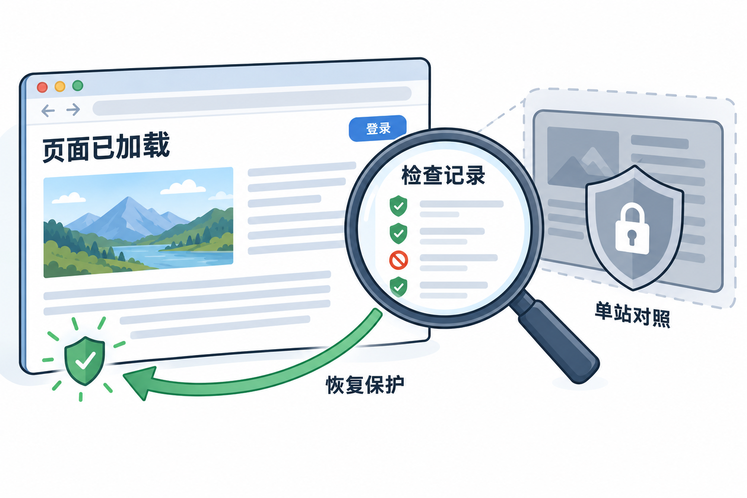 页面主内容已经加载,但第三方登录资源需要检查浏览器保护记录