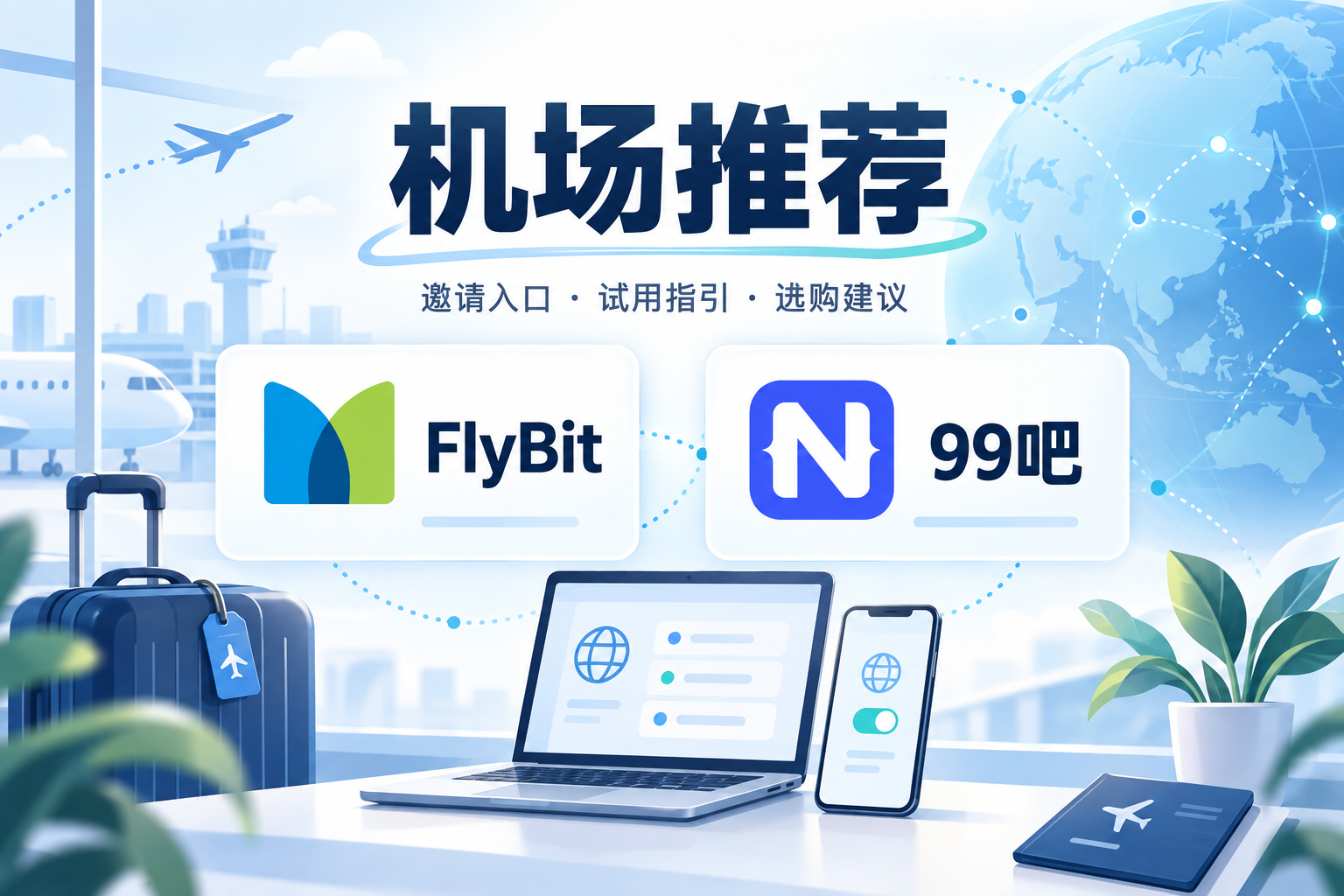 机场推荐:FlyBit 与99吧邀请入口、试用指引和选购建议